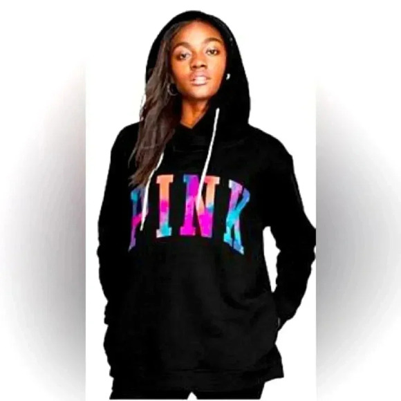 Victoria's Secret Sweaters - Victoria’s Secret Tie-Dye Black Hoodie